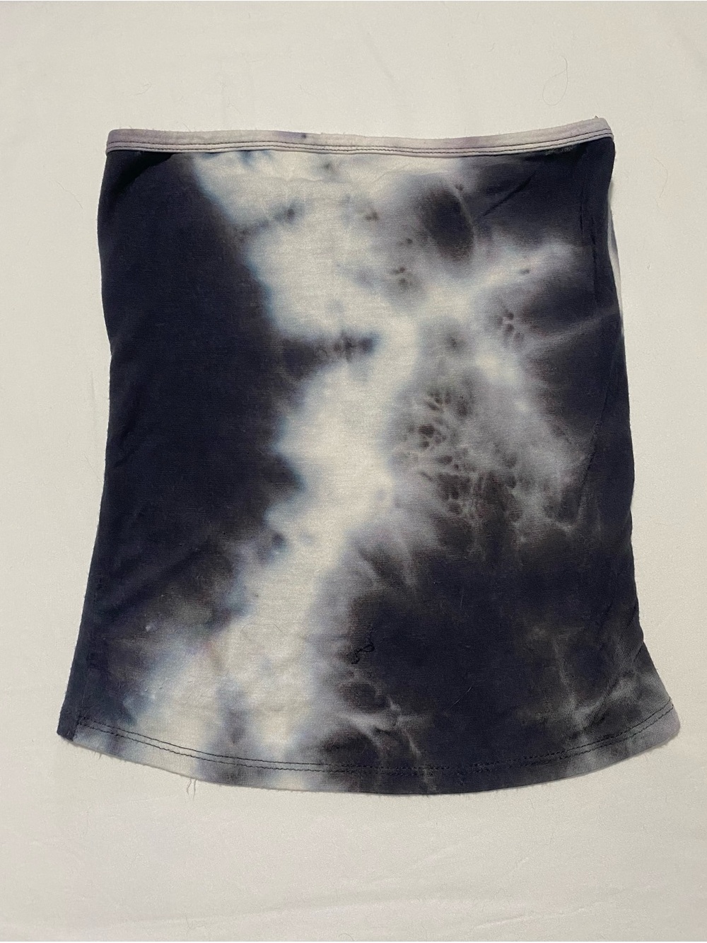 Caution To The Wind Black and White Tie-Dye Tube Top